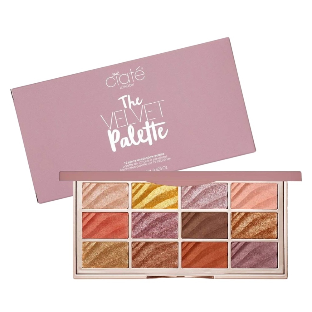 Ciate London The Velvet Palette, 12 Piece Eyeshadow Metallic Matte Full Size New